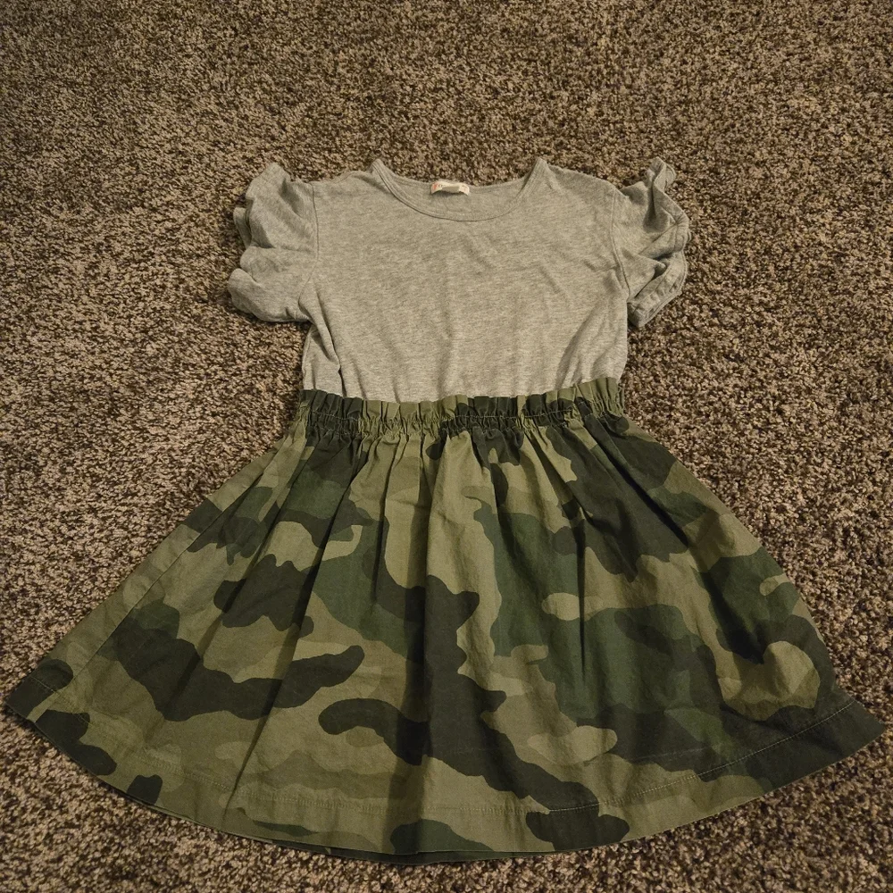 Crewcuts Camo Ruffle Sleeve Dress Size 6